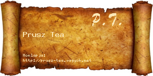 Prusz Tea névjegykártya